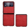 thumbnail image 1 of Techcircle Case for Samsung Galaxy Z Flip 4 6.7" 2022, Elegant Leather Backplane + Hard Anti-drop PC Shell Secure Wrap Full Protective Shockproof Case for Galaxy Z Flip 4, Red, 1 of 7