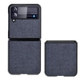 thumbnail image 1 of Techcircle Case for Samsung Galaxy Z Flip 4 6.7" 2022, Elegant Leather Backplane + Hard Anti-drop PC Shell Secure Wrap Full Protective Shockproof Case for Galaxy Z Flip 4, Blue, 1 of 6
