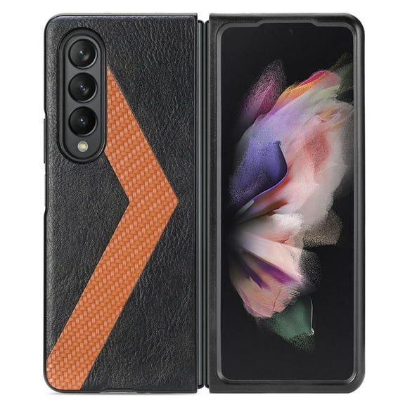 Techcircle Case for Samsung Galaxy Z Fold 4 7.6" inch 2022, PU Leather Backplane Secure Warp Wireless Charging Anti-fall Shockproof Anti-fingerprint Luxury Elegant Folding Case, Blue