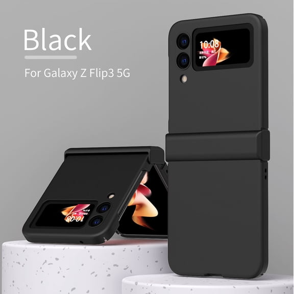 Techcircle Shockproof Folding Hard Cover Case for Galaxy Z Flip3 5G, Black