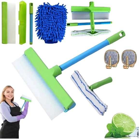 Techeaks Recyclable Silicone Window Squeegee Kit, Aquaswipe Window Squeegee, Aqua Swipe Window Cleaner for Shower Glass Mirror Door Car