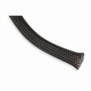 Braided Cable Sleeve, 2 in Inside Dia., 3-1/2 in Max Bundle Dia., 200 ft, Black