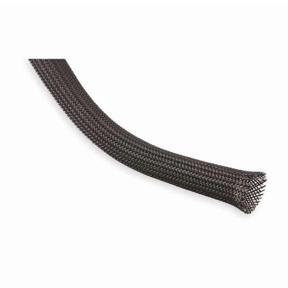 Braided Cable Sleeve, 1 in Inside Dia., 1.188 in Max Bundle Dia., 50 ft, Polyethylene Terephthalate