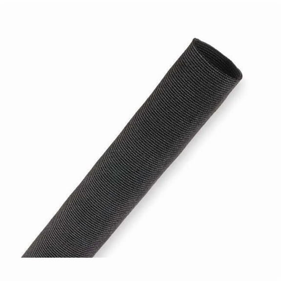 Braided Cable Sleeve, 11/16 in Inside Dia., 0.71 in Max Bundle Dia., 10 ft, Nylon, Black