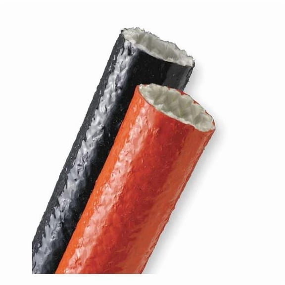 Coated Cable Sleeve, 1 in Inside Dia., 1 in Max Bundle Dia., 50 ft, Fiberglass, Red