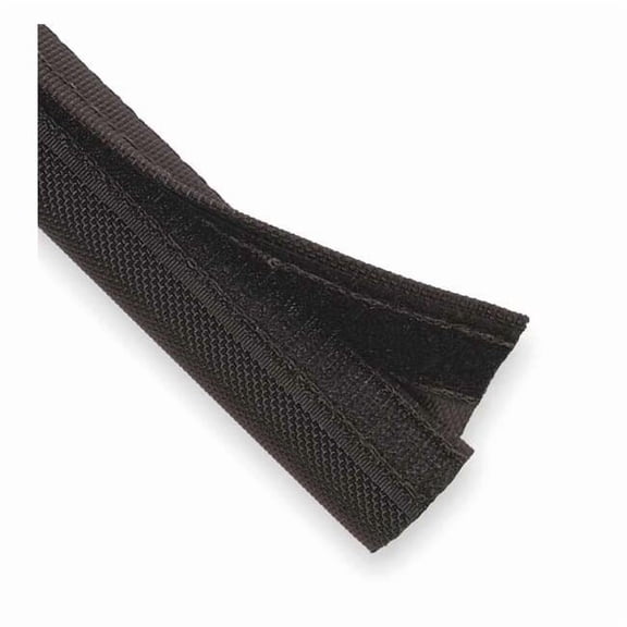 Braided Cable Sleeve, 3-1/2 in Inside Dia., 3-1/2 in Max Bundle Dia., 10 ft, Nylon, Black