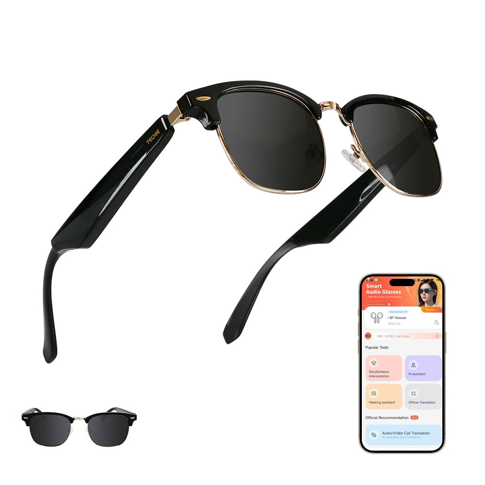 Techie AI Smart Glasses, 5.2 Bluetooth Glasses with 4-hour battery life ...