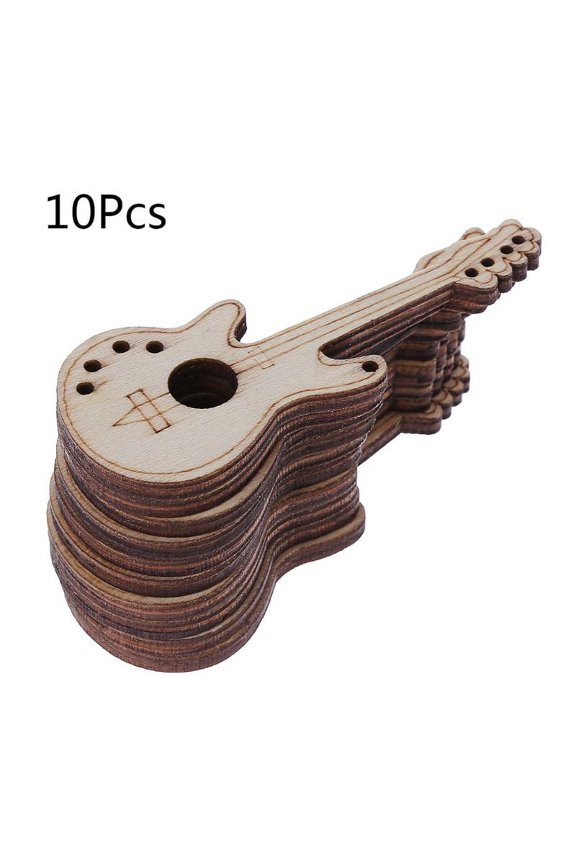 10pcs Laser Cut Wood Guitar Embellishment Wooden Shape Craft Wedding Decor