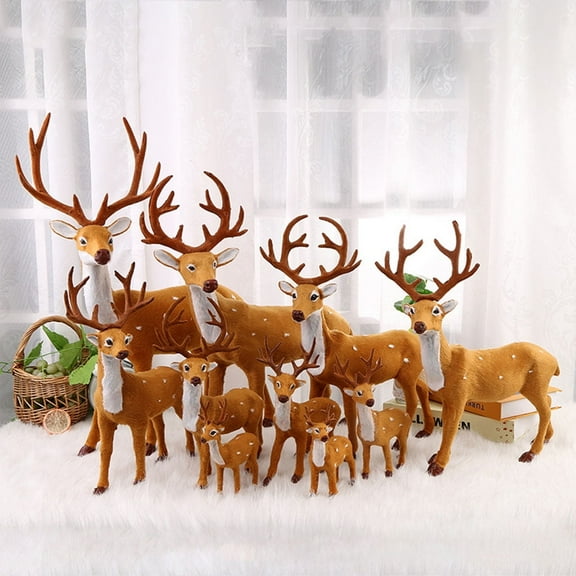 Techinal 15/20/25/30/35cm Simulation Plush Reindeer Christmas Deer Xmas Elk Decorations