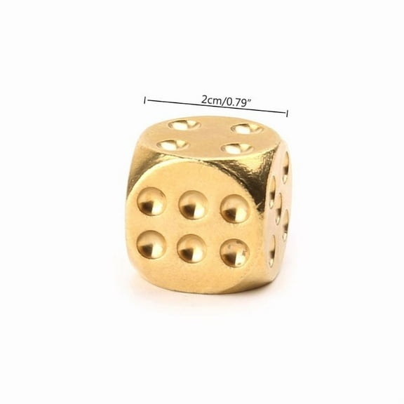Techinal 1pc Solid Polished Brass Dice 20mm Metal Cube Copper Poker Bar Board Game Gift