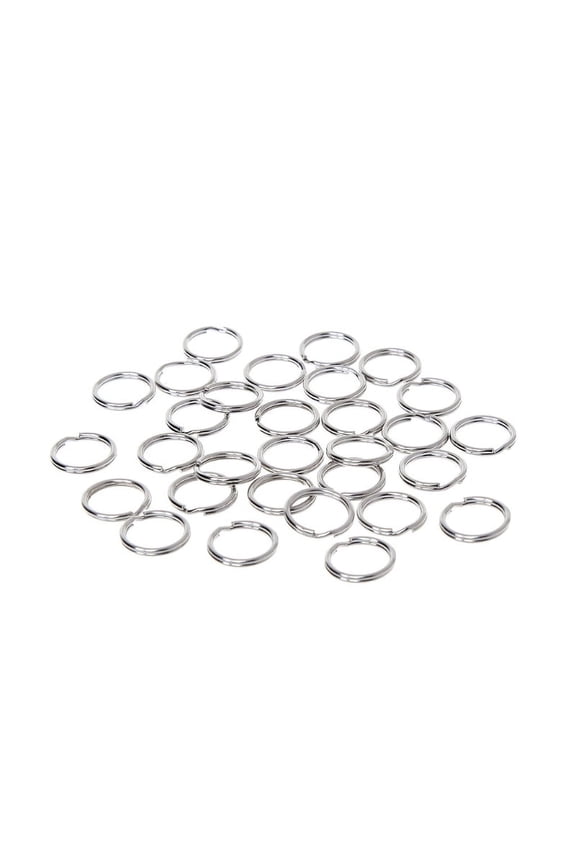 30pcs 15mm Key Ring Stainless Steel Split Keychain EDC Round Loop Hoop Buckle