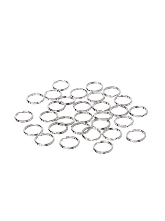 30pcs 15mm Key Ring Stainless Steel Split Keychain EDC Round Loop Hoop Buckle