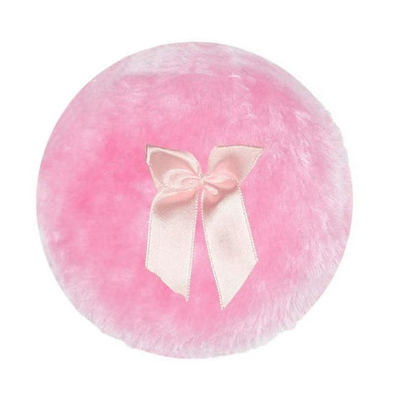 Techinal 4 Inch Large Fluffy Powder Puff for Face Body Round Powder Loose Puff with Ribbon Bow Handle