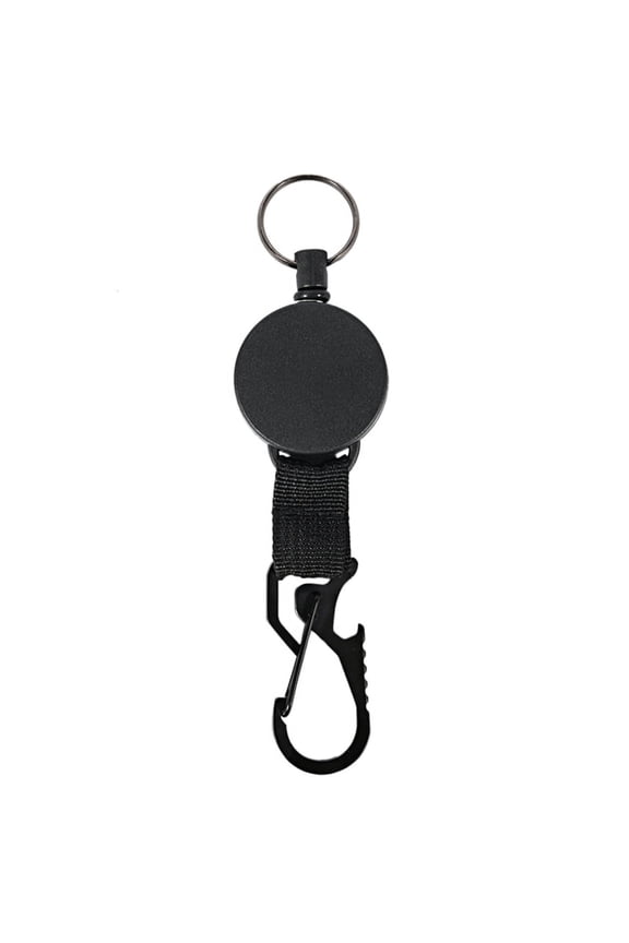 60cm Retractable Recoil Anti Lost Ski Pass ID Card Holder Wire Rope Keychain