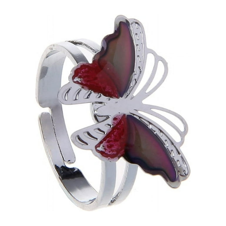Techinal Colorful Butterfly Mood Ring Temperature Emotion Feeling Rings For Women Kids Walmart