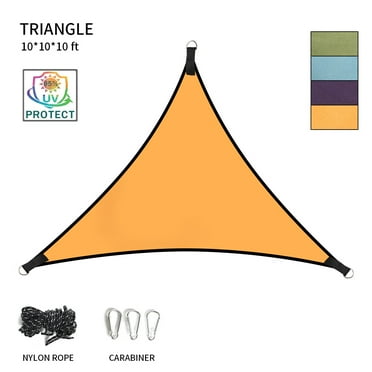 ZXMT 10*10*10ft Triangle Sun Shade Sail Outdoor 95%UV Block Protection Orange Shade Cloth