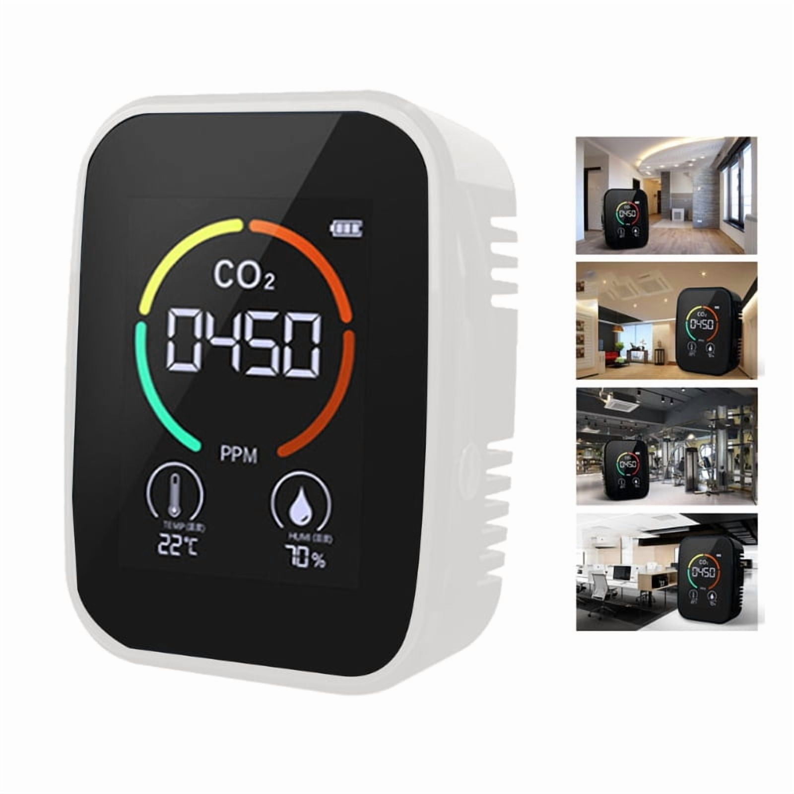 Techinal Multifunctional 5 in1 CO2 Meter Digital Temperature Humidity Sensor Tester Air Quality Monitor Carbon Dioxide TVOC HCHO