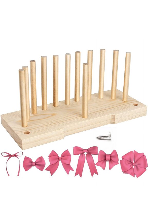 Multipurpose Bow Maker for Ribbon Wooden Tool for DIY Crafts Valentine's Day