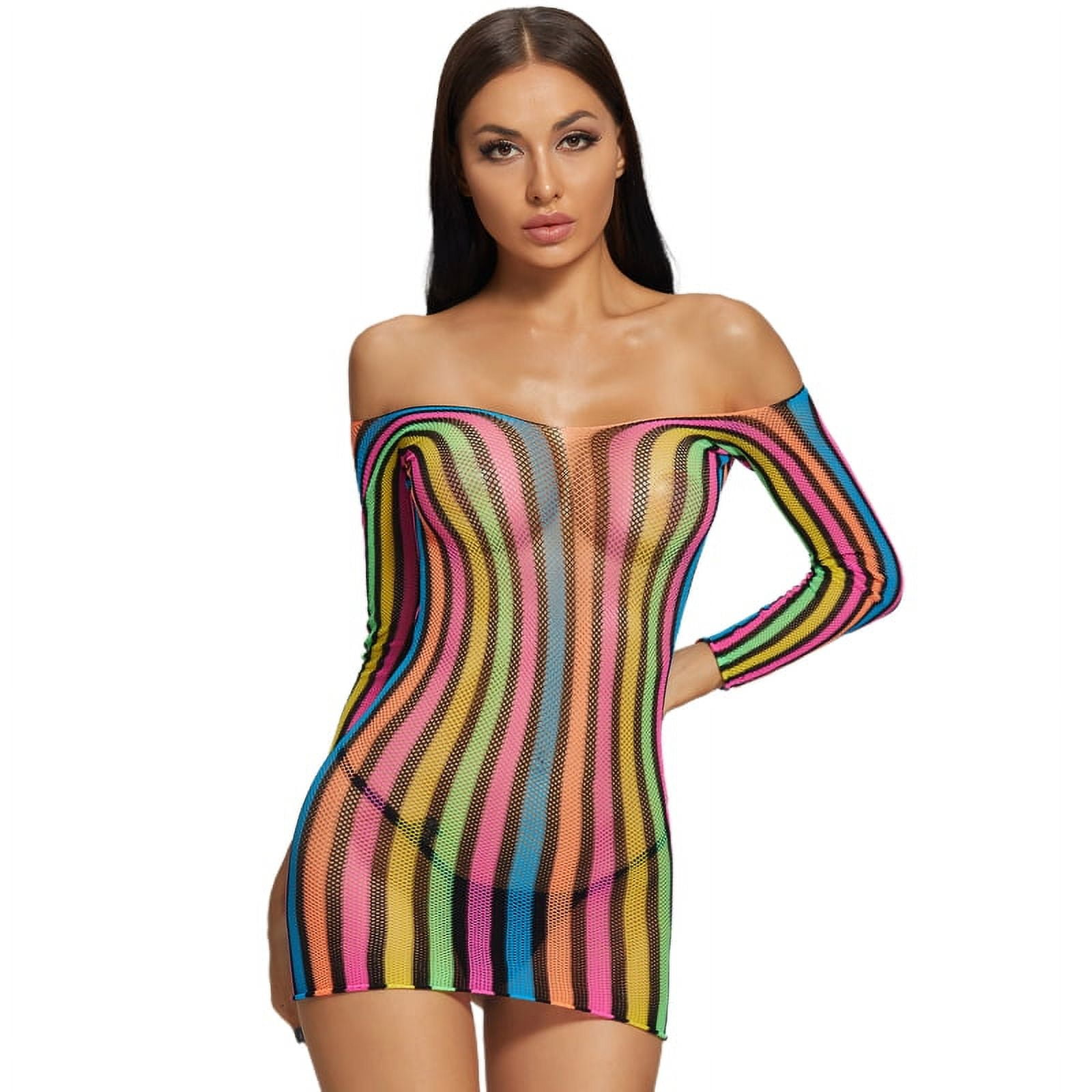 Off the sale shoulder fishnet dress
