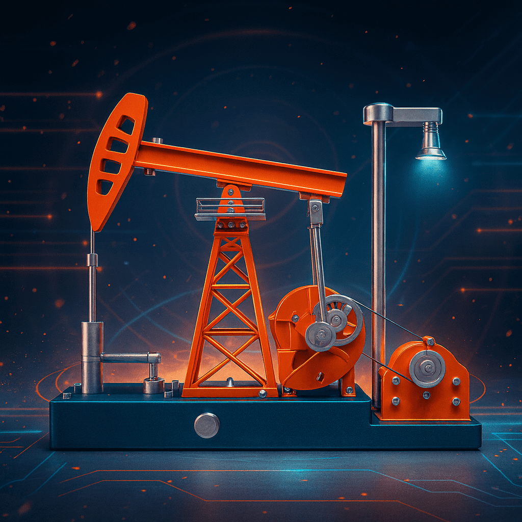 Oil Rig Science Project Teching 3D Metal Oil Pump Jack DIY Assembly Model Kit Light Oil Rig ...