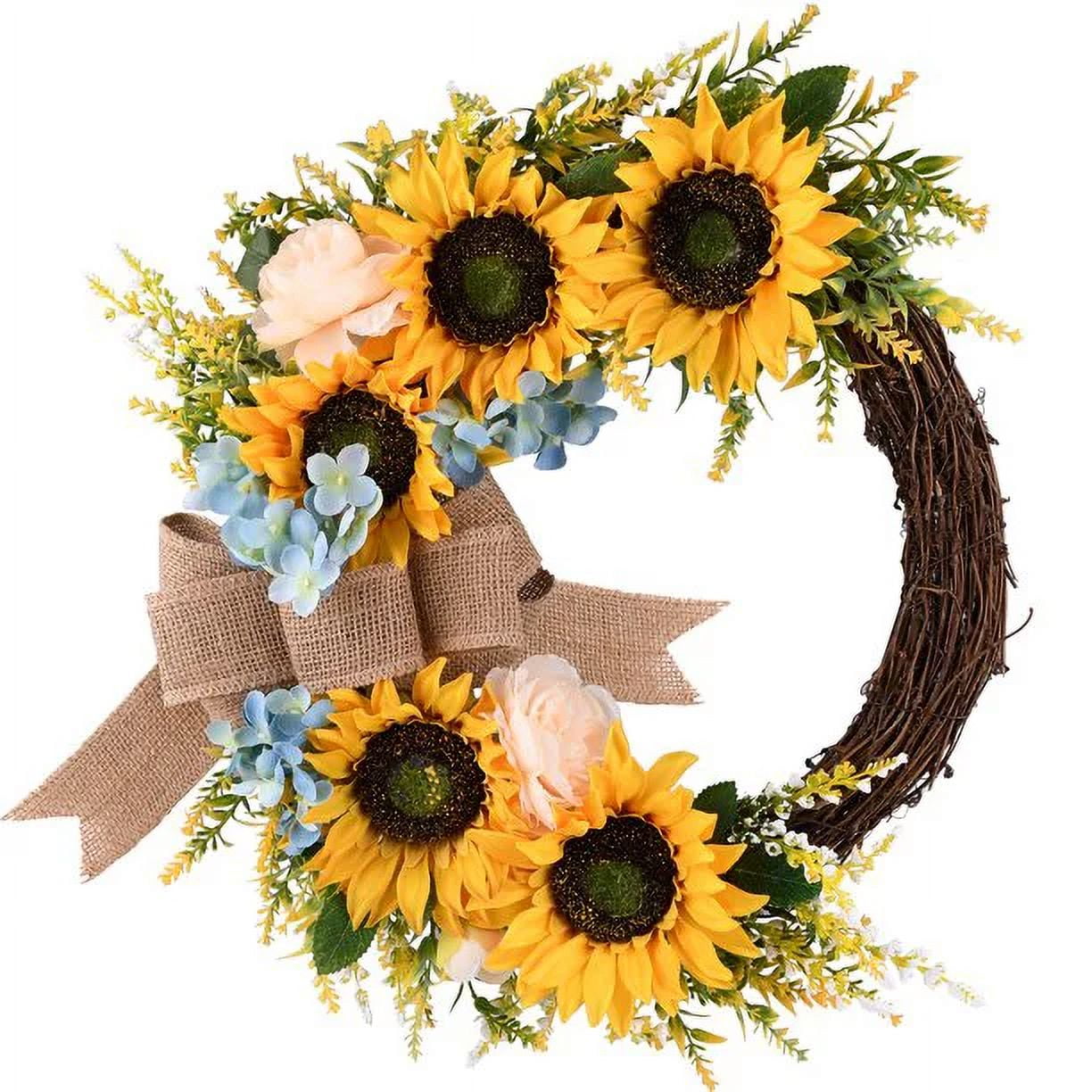 Techken Spring Door Wreaths,Sunflower Spring Decorations for The ...