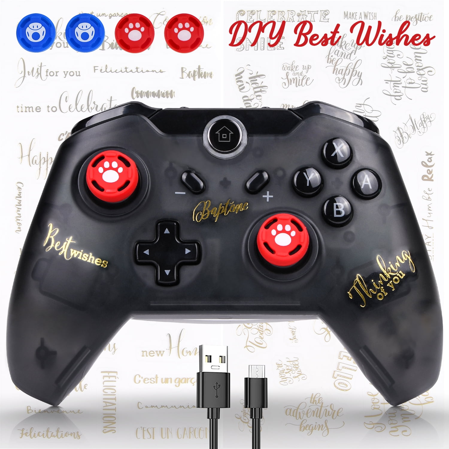 Techken Wireless Pro Controller Compatible with Nintendo Switch Switch Lite Console Purple. Xmas Gift