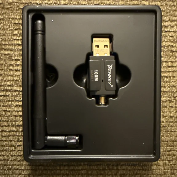 Techkey Bt833 Black Usb Long Range 5.3 Bluetooth Adapter Plug & Play New In Box