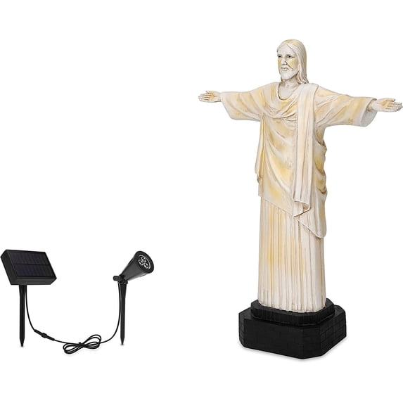 Techko Jesus Statue with Solar Spotlight