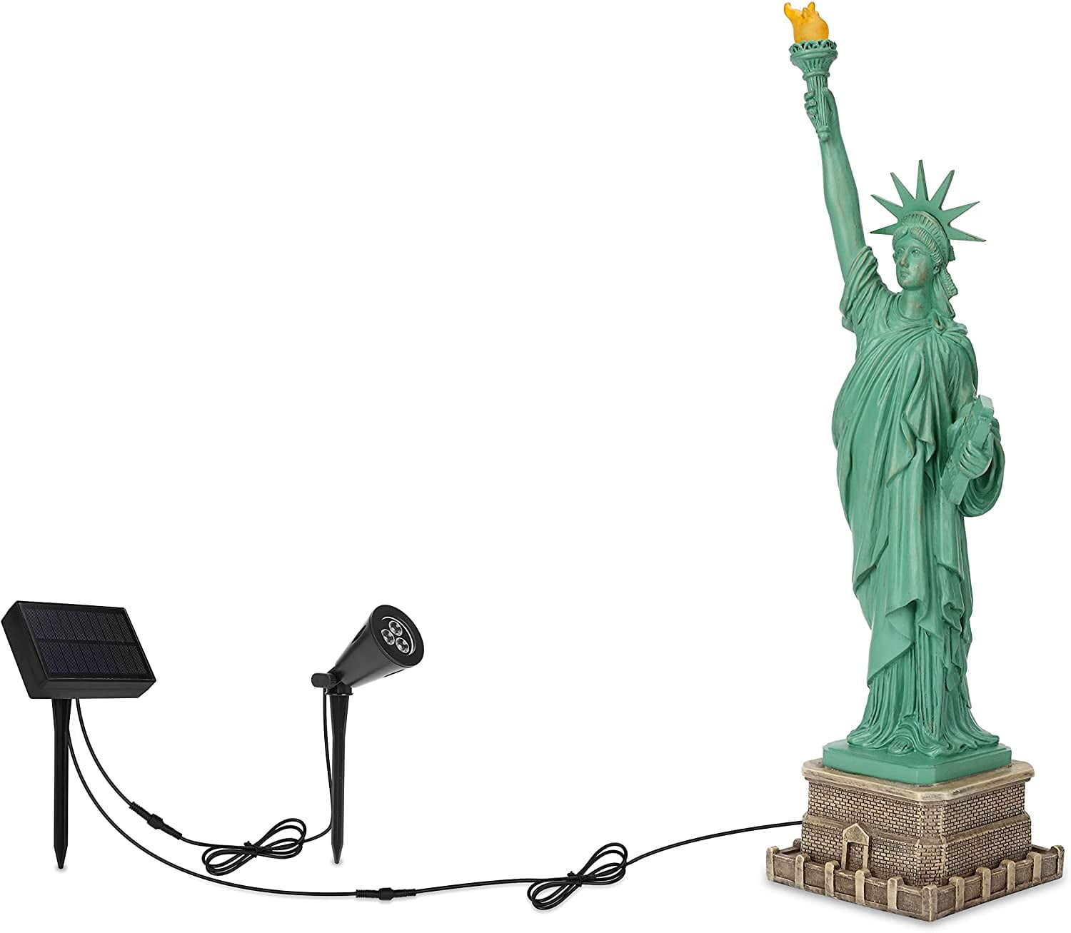 Techko Liberty Statue with Solar Spotlight
