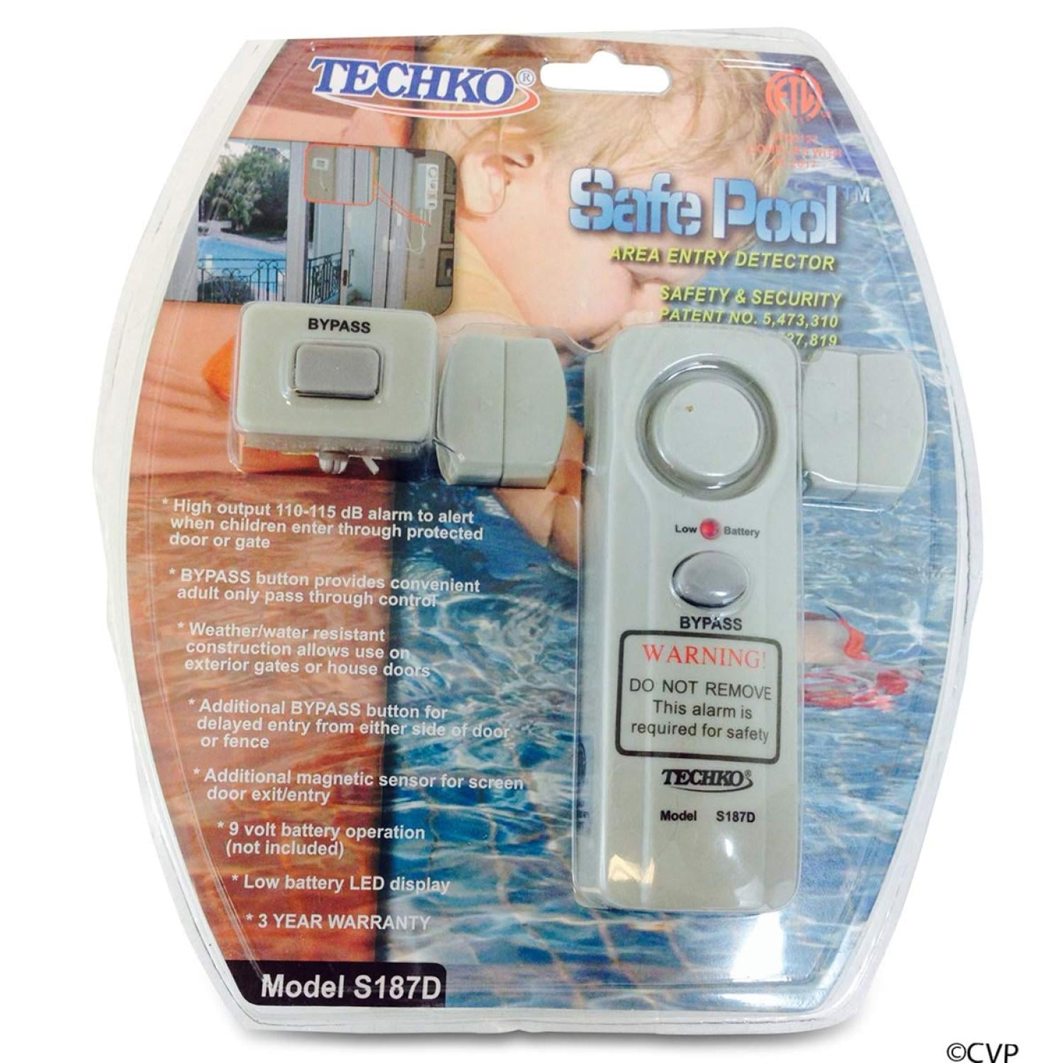 Techko Maid Inc S187D Safe Pool Alarm with Sensor & Bypass