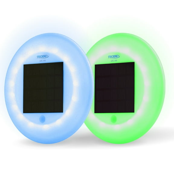 Techko Outdoor Solar Floating Pool Lights - Multicolor Light (2 Pack)