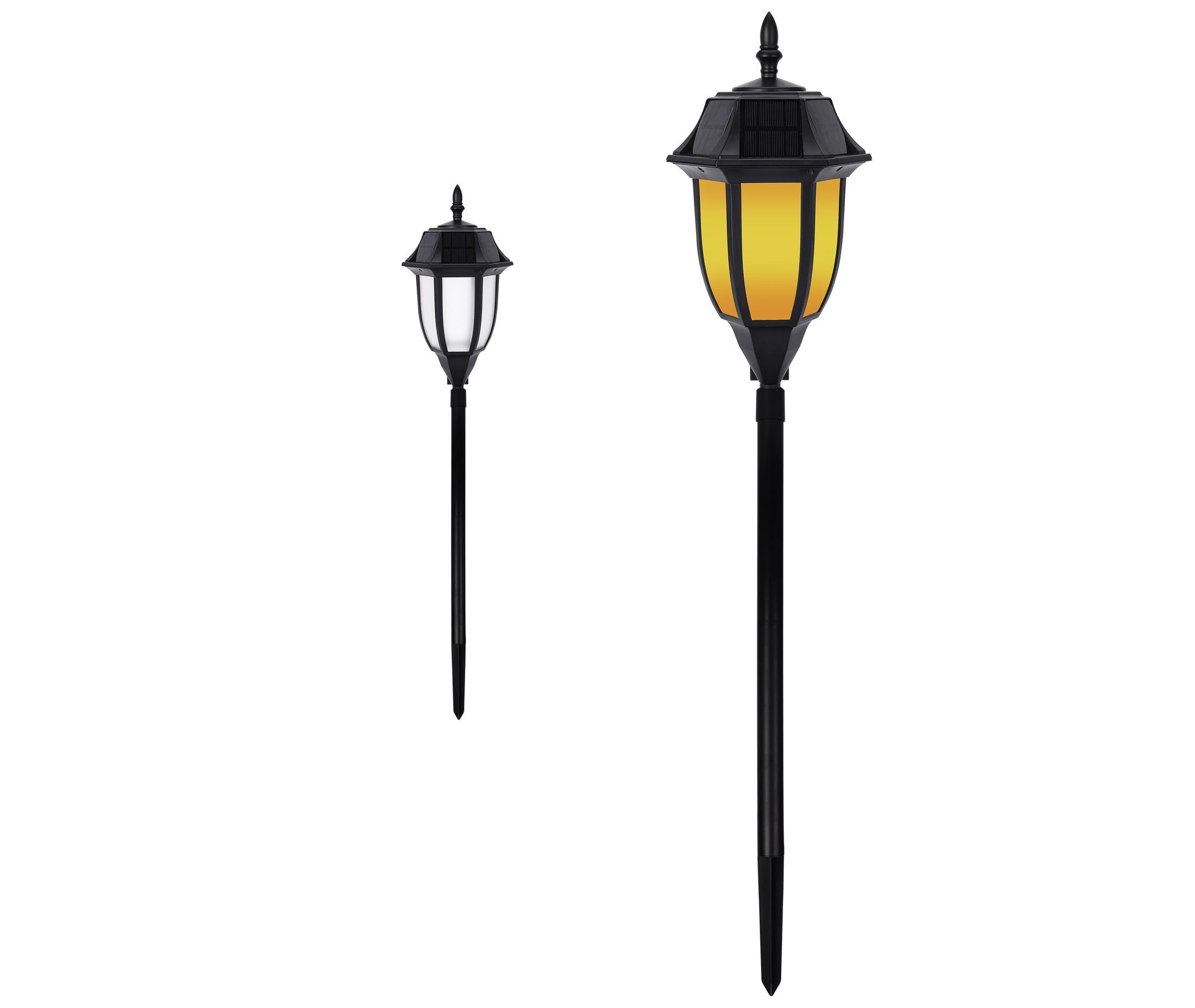 Black Solar LED Pathway Light with Amber and White Modes