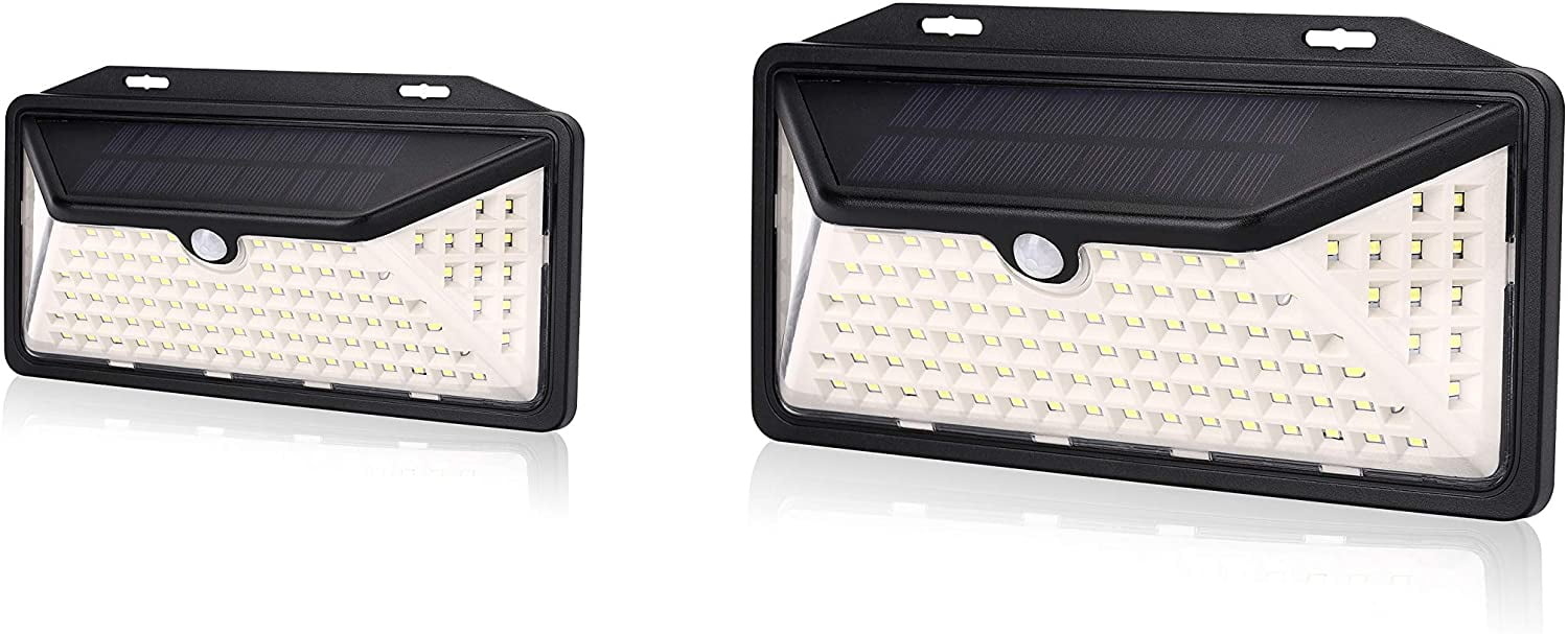 Black Solar LED Motion Sensing Wall Light (2 Pack)