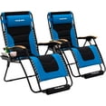 Techmilly 2pcs Oversized XL Zero Gravity Chair Set, Patio Reclining Outdoor Lounger, Supports
