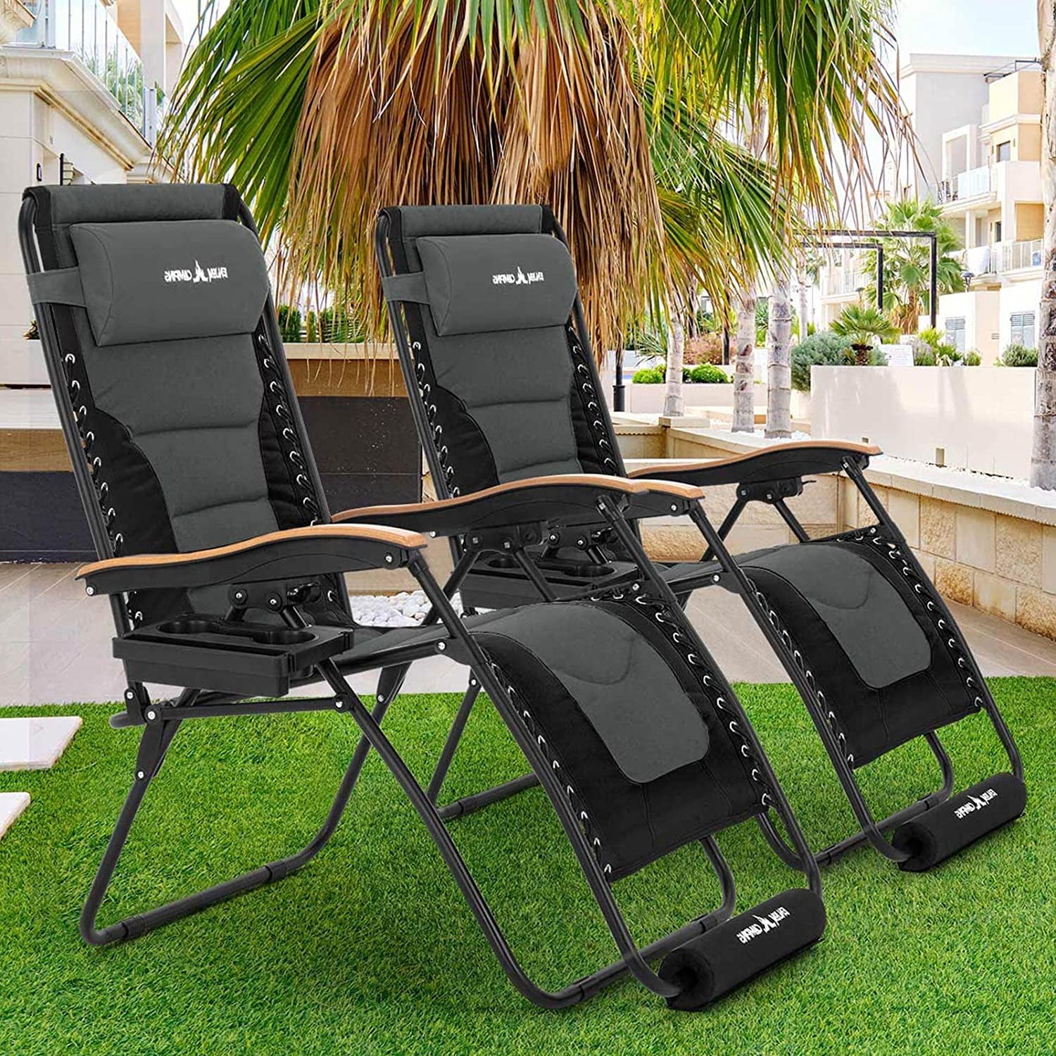 Mainstays Zero Gravity Chair Lounger 2 Pack Black Walmart