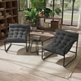 thumbnail image 1 of TECHMILLY Outdoor Bistro Sets, 3 Piece Patio Chairs, Patio Bistro Furniture Set with Side Table for Porch, Balcony, Backyard , Grey, 1 of 9