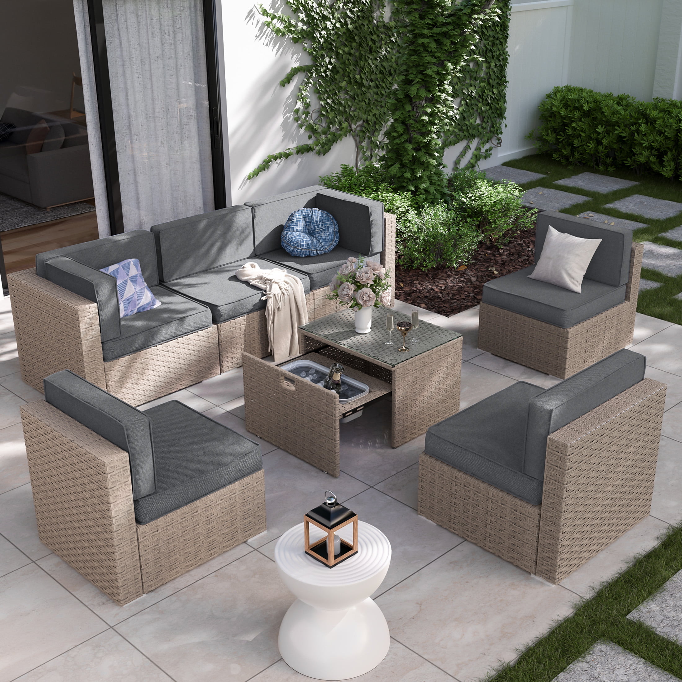 Patio sectional conversation sets deals