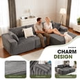 thumbnail image 1 of Techmilly 113” Cloud L-Shaped Sectional Couches,Modular Sofa with Deep Seat, Sponge Compression Sofas,Modern Modular L-Shape Sofa Couch with Chaise for Living Room Bedroom (Gray, Right Facing Chaise, 1 of 7