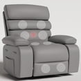 thumbnail image 1 of Techmilly Oversized Swivel Rocker  Recliner Chair with Heat and Massage, Adjustable Recline for Living Room,PU Leather (Light Grey 35" Seat Width), 1 of 8