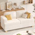 thumbnail image 1 of Techmilly Loveseat Sofa,63" Comfy Modern Chenille Deep Seat Couch for Living Room,Bedroom,Apartment,Beige, 1 of 9