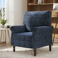 thumbnail image 1 of Techmilly Modern Upholstered Accent Chair, Fabric Living Room Armchair, Single Sofa Chair for Bedroom/Office/Reading Spaces, Navy, 1 of 8