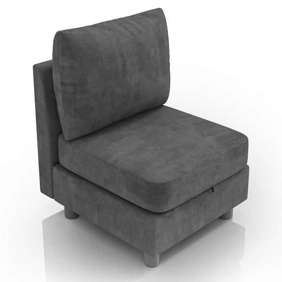 Techmilly Sleeper Sectional Sofa, Modern Chenille Sofa Set with USB Charging Ports, Comfy Convertible Sleeper Couch with Chaise for Living Room, Dark Gray