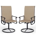 thumbnail image 1 of Techmilly Outdoor Dining Chairs , Patio Swivel Chairs Set of 2, Support 400lbs , Brown, 1 of 9