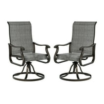 Techmilly Outdoor Dining Chairs , Patio Swivel Chairs Set of 2, Support 400lbs , Dark Grey