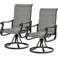 thumbnail image 1 of Techmilly Outdoor Dining Chairs , Patio Swivel Chairs Set of 2, Support 400lbs , Light Grey, 1 of 11