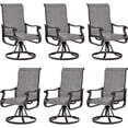 thumbnail image 1 of Techmilly Outdoor Dining Chairs , Patio Swivel Chairs Set of 6, Support 400lbs , Light Grey, 1 of 11