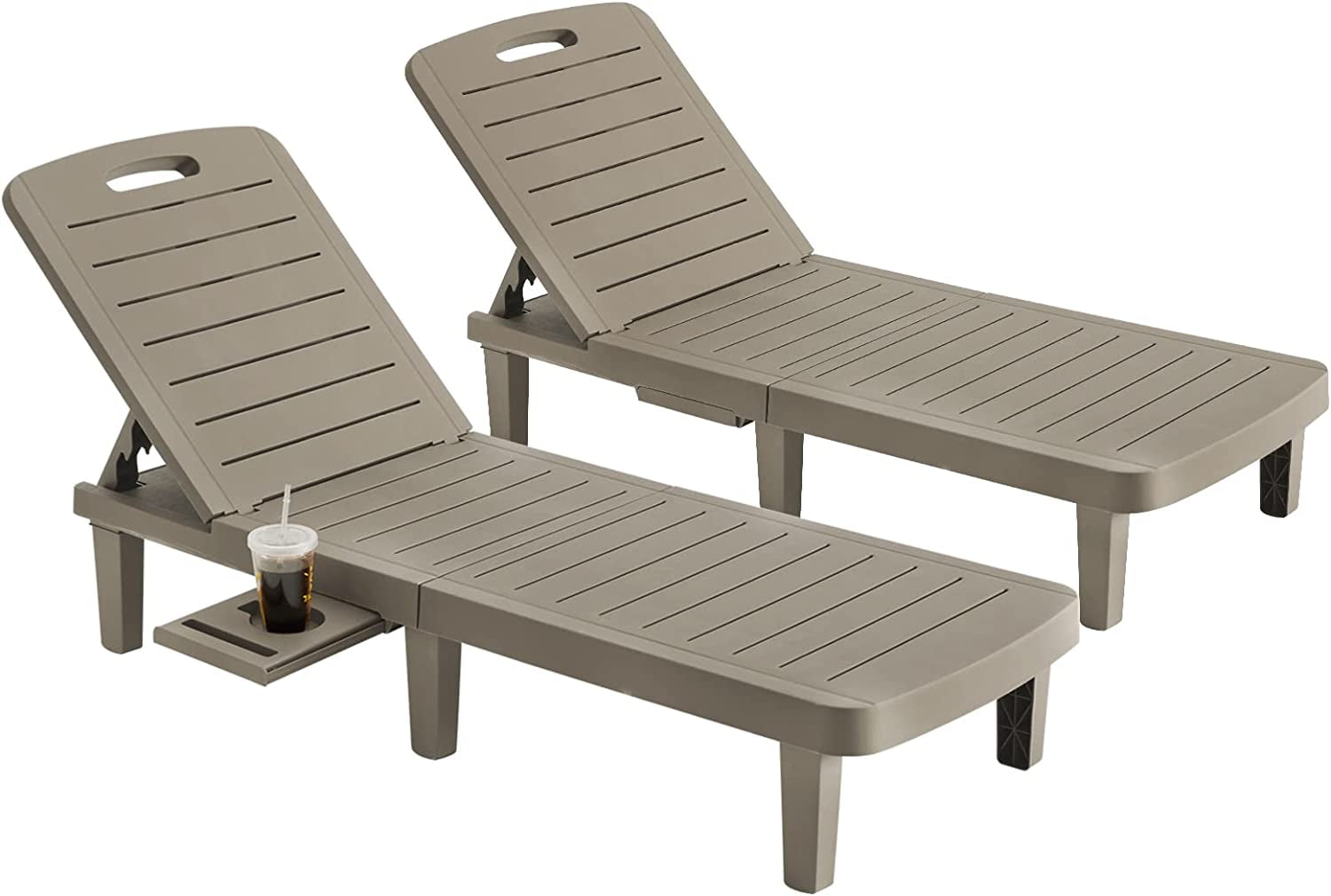 Techmilly Oversized Outdoor Chairse Lounge ChairExtra Widen Chaise with Cup