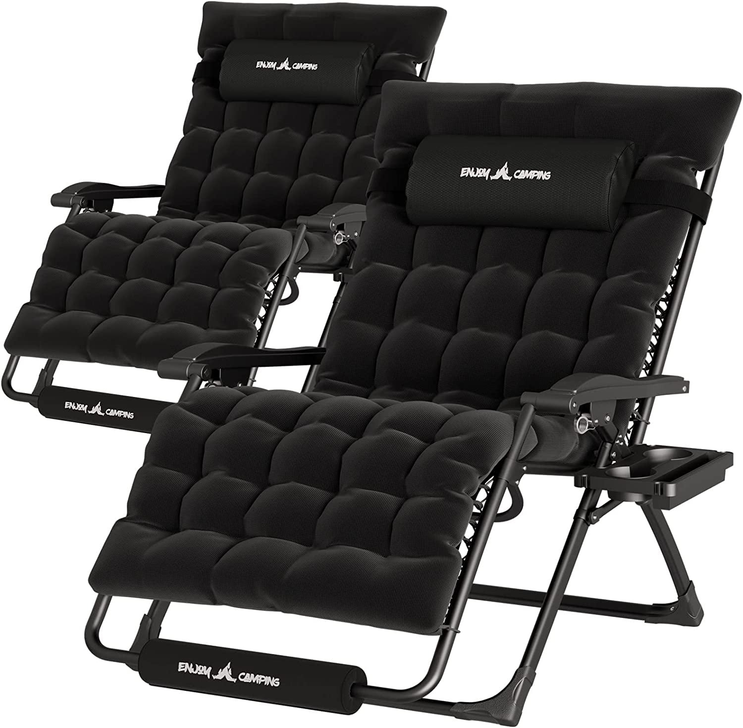 Techmilly Oversized Zero Gravity Chair Set of 2, 33In XL Lawn Chair