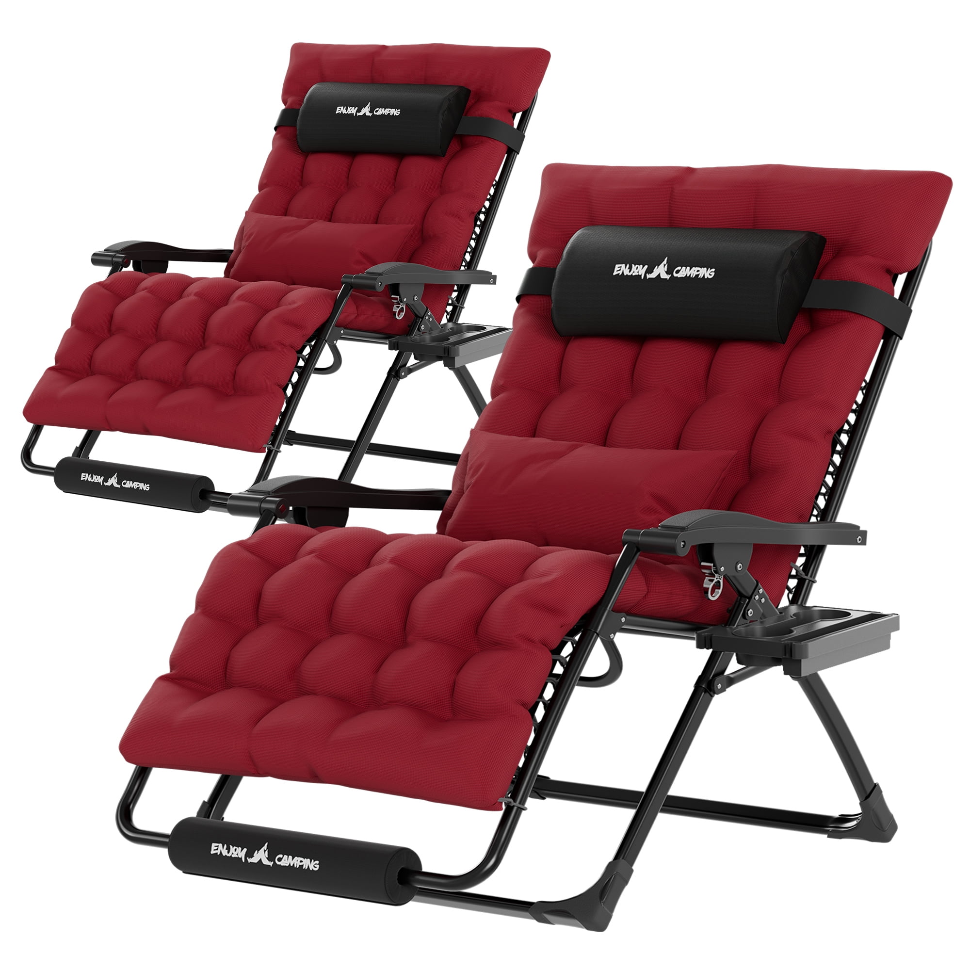 Techmilly Oversized Zero Gravity Chair Set of 2, 33In XL Lawn Chair