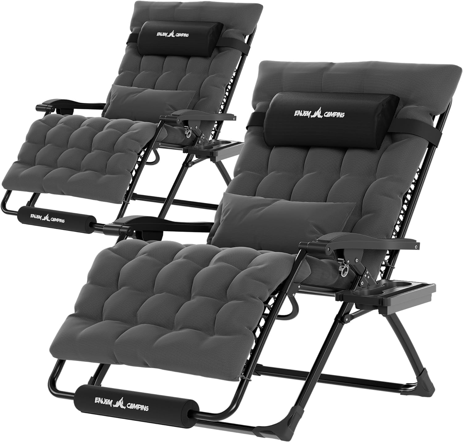 Techmilly Oversized Zero Gravity Chair Set of 2, 33In XL Lawn Chair